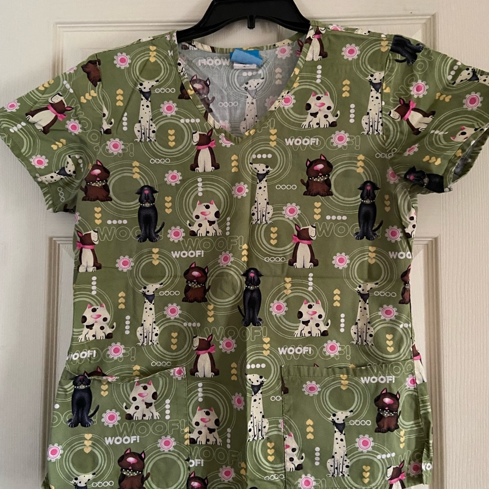 Womens Dog Scrub Top